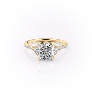 The Pave Victoria Set With A 1 Carat Cushion Moissanite