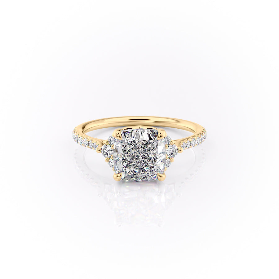The Pave Victoria Set With A 2 Carat Cushion Moissanite