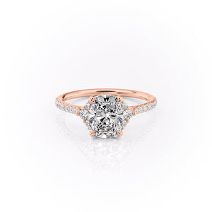 The Pave Victoria Set With A 1 Carat Elongated Cushion Lab Diamond