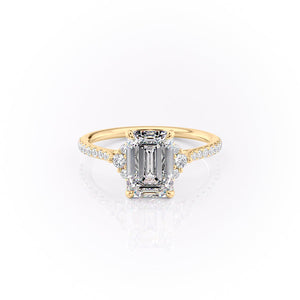 The Pave Victoria Set With A 5 Carat Emerald Moissanite