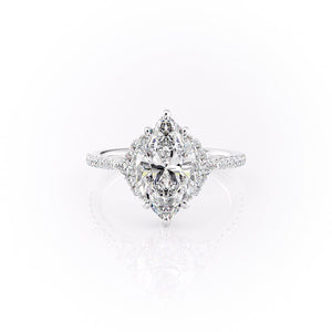 The Pave Victoria Set With A 2 Carat Marquise Moissanite