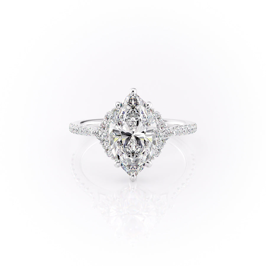 The Pave Victoria Set With A 2 Carat Marquise Moissanite