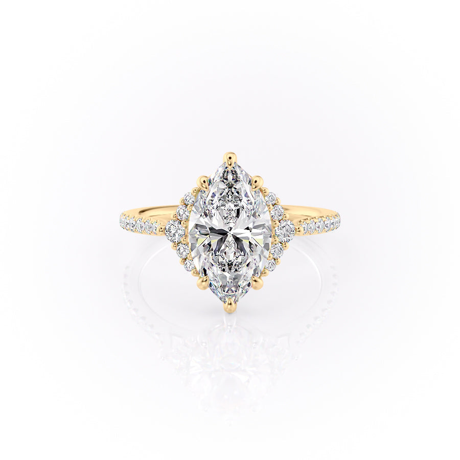 The Pave Victoria Set With A 3 Carat Marquise Moissanite