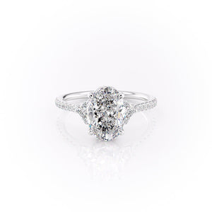 The Pave Victoria Set With A 2.5 Carat Oval Lab Diamond