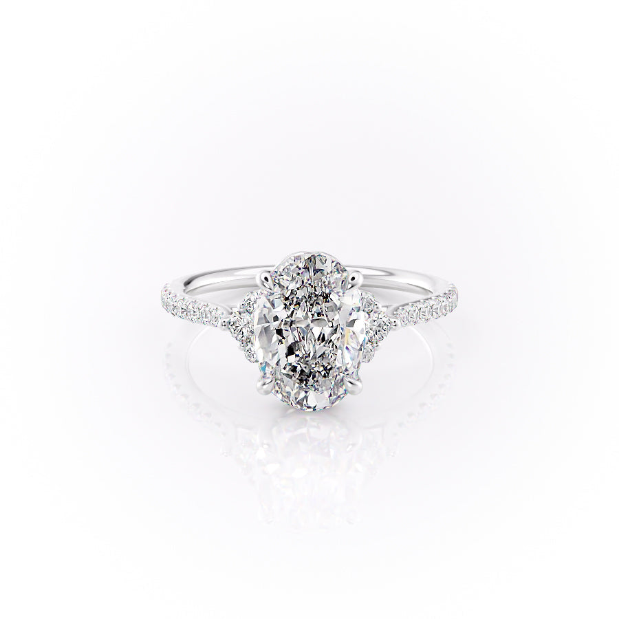 The Pave Victoria Set With A 1 Carat Oval Moissanite