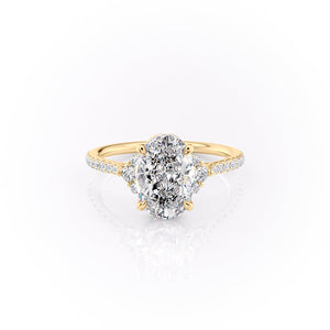 The Pave Victoria Set With A 1 Carat Oval Lab Diamond