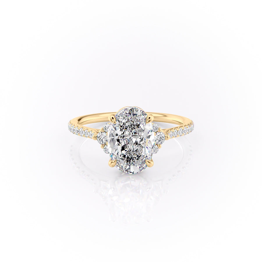 The Pave Victoria Set With A 1.5 Carat Oval Lab Diamond