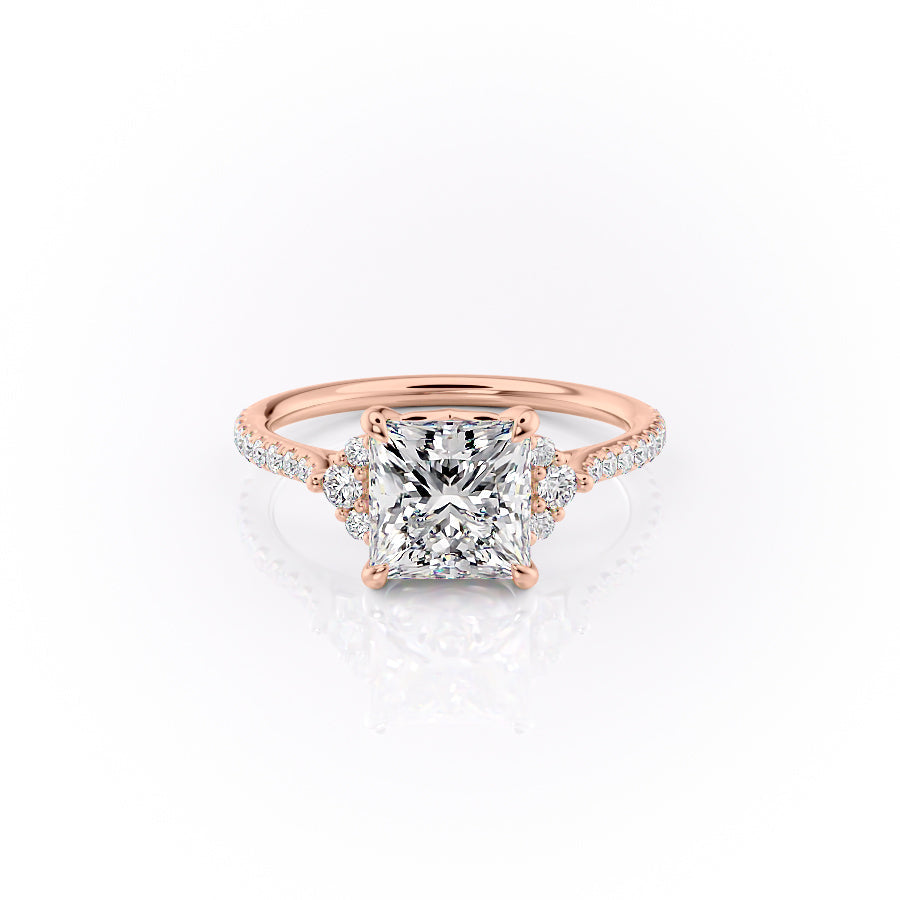 The Pave Victoria Set With A 3 Carat Princess Lab Diamond