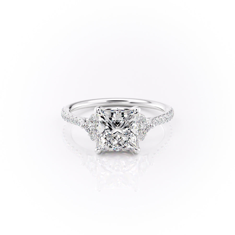 The Pave Victoria Set With A 3 Carat Princess Lab Diamond