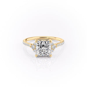 The Pave Victoria Set With A 2.5 Carat Princess Lab Diamond