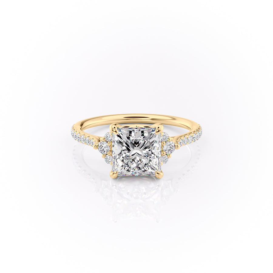 The Pave Victoria Set With A 4 Carat Princess Moissanite
