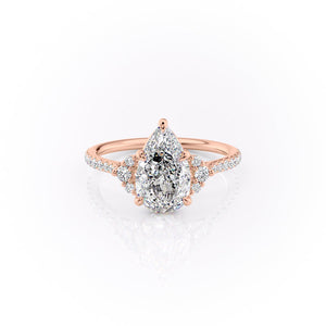 The Pave Victoria Set With A 3 Carat Pear Moissanite