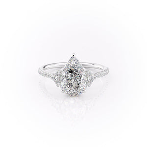 The Pave Victoria Set With A 3 Carat Pear Moissanite