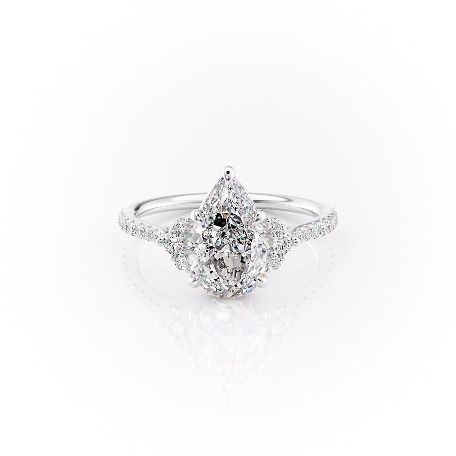 The Pave Victoria Set With A 3 Carat Pear Lab Diamond