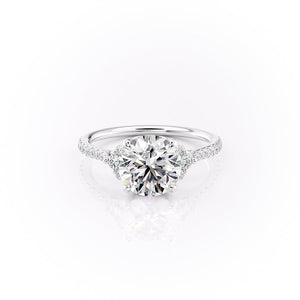 The Pave Victoria Set With A 1 Carat Round Moissanite