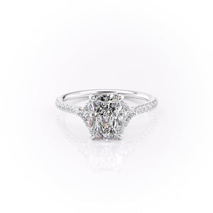 The Pave Victoria Set With A 1 Carat Radiant Moissanite