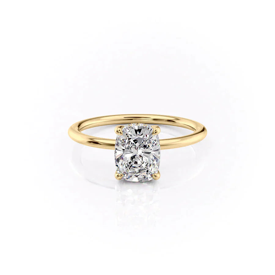 The Sarah Set With A 4 Carat Elongated Cushion Moissanite