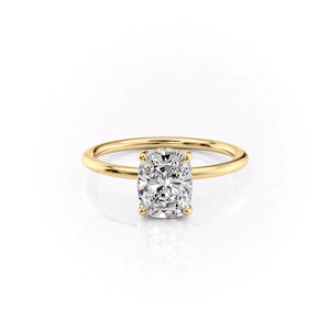 The Sarah Set With A 1.5 Carat Elongated Cushion Lab Diamond