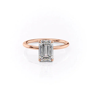 The Sarah Set With A 3 Carat Emerald Lab Diamond