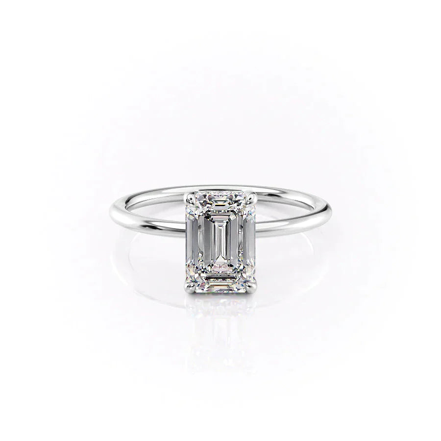 The Sarah Set With A 2 Carat Emerald Moissanite