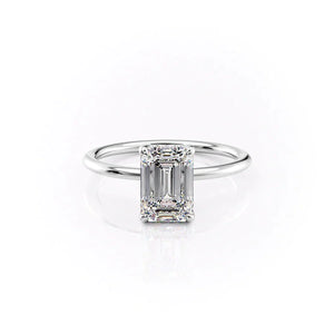 The Sarah Set With A 5 Carat Emerald Moissanite