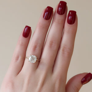 The Sarah Set With A 2 Carat Cushion Moissanite