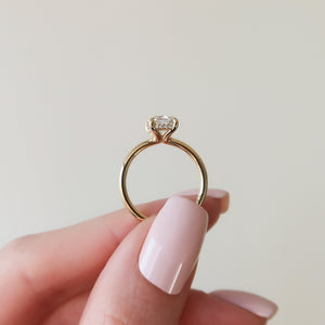 The Sarah Set With A 2 Carat Elongated Cushion Moissanite
