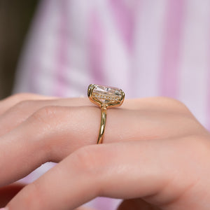 The Sarah Set With A 2 Carat Elongated Cushion Moissanite