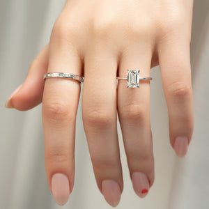 The Sarah Set With A 1 Carat Emerald Moissanite