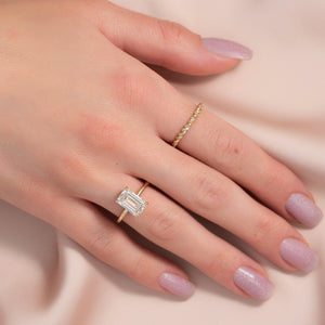 The Sarah Set With A 1 Carat Emerald Moissanite