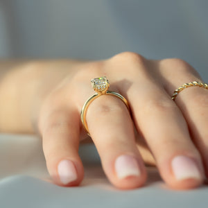 The Sarah Set With A 1 Carat Emerald Moissanite