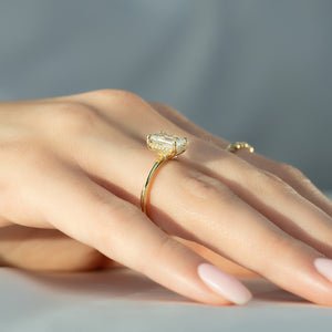 The Sarah Set With A 1 Carat Emerald Moissanite