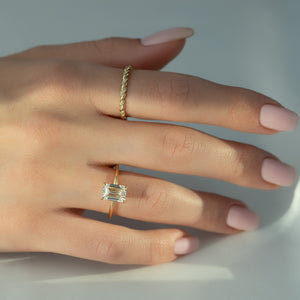 The Sarah Set With A 1 Carat Emerald Moissanite