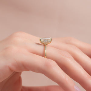The Sarah Set With A 1 Carat Emerald Moissanite