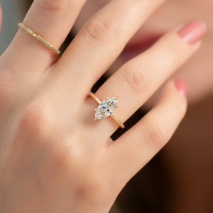 The Sarah Set With A 1 Carat Marquise Moissanite