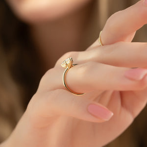 The Sarah Set With A 1 Carat Marquise Moissanite