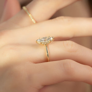 The Sarah Set With A 1 Carat Marquise Moissanite