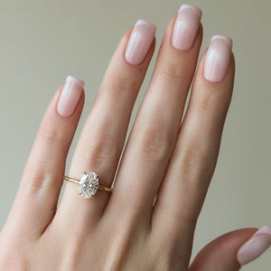 The Sarah Set With A 1 Carat Oval Moissanite