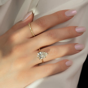 The Sarah Set With A 1 Carat Pear Moissanite