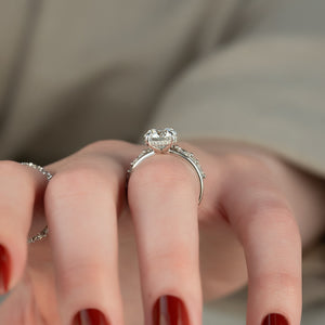 The Sarah Set With A 3 Carat Round Moissanite