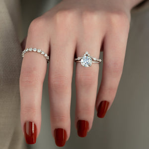 The Sarah Set With A 3 Carat Round Moissanite