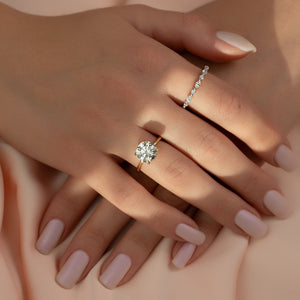 The Sarah Set With A 5 Carat Round Moissanite