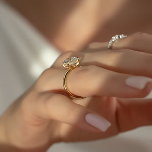 The Sarah Set With A 5 Carat Round Moissanite