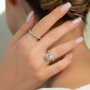 The Sarah Set With A 5 Carat Round Moissanite