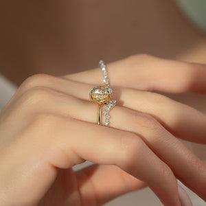 The Sarah Set With A 5 Carat Round Moissanite