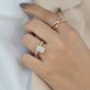 The Sarah Set With A 5 Carat Radiant Moissanite