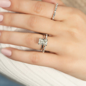 The Sarah Set With A 4 Carat Radiant Moissanite