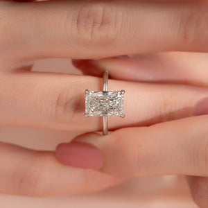 The Sarah Set With A 4 Carat Radiant Moissanite