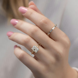 The Sarah Set With A 2 Carat Radiant Moissanite