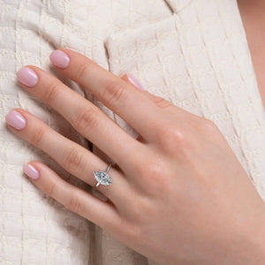 The Sarah Set With A 3 Carat Marquise Lab Diamond